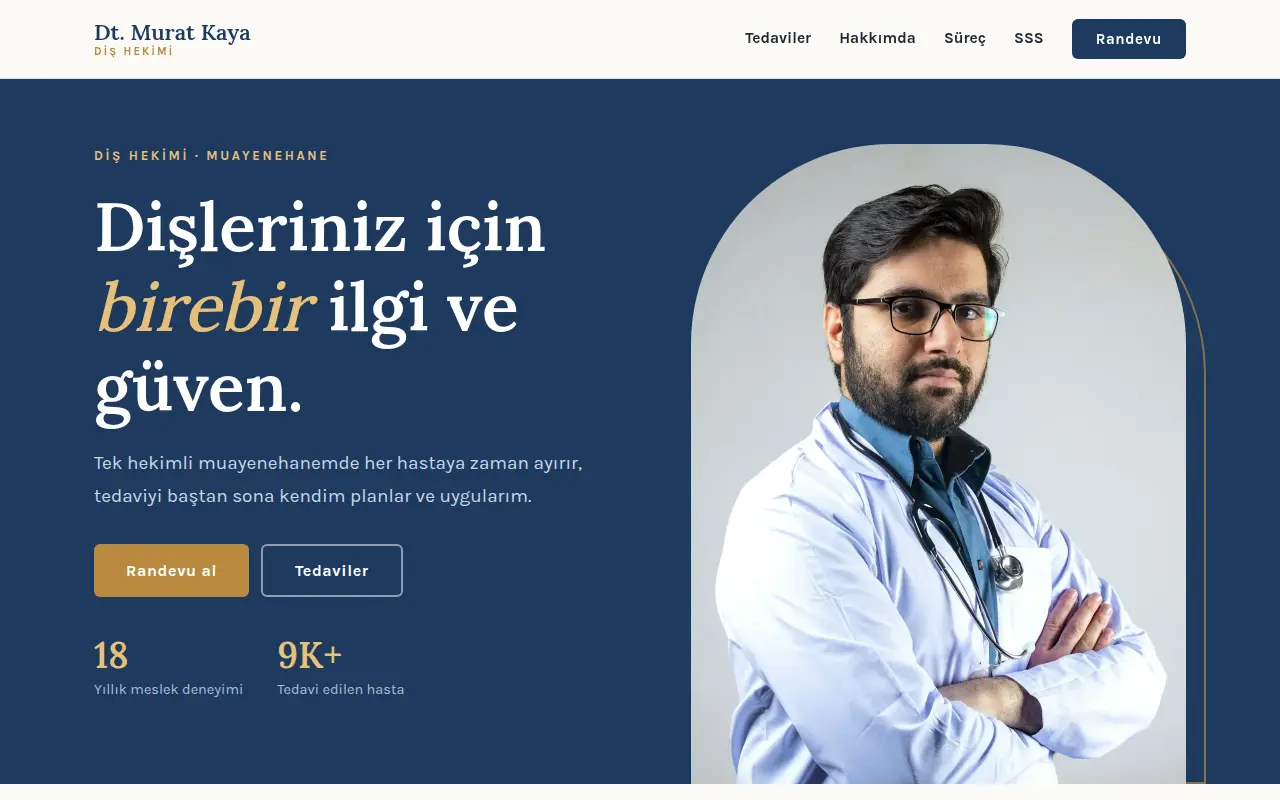 Diş Hekimi Muayenehanesi Web Sitesi — Dt. Murat Kaya